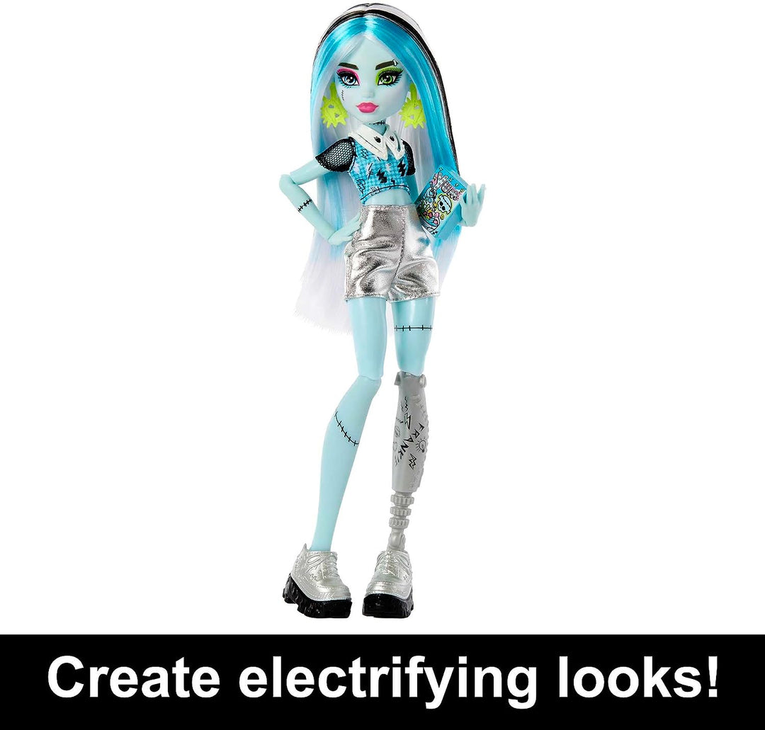 Monster High Doll and Fashion Set, Frankie Stein with Dress-Up Locker and 19+ Surprises