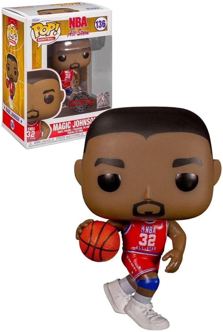 Funko 60849 Pop! Basketball: NBA All-Stars – Magic Johnson (Red Jersey Special E