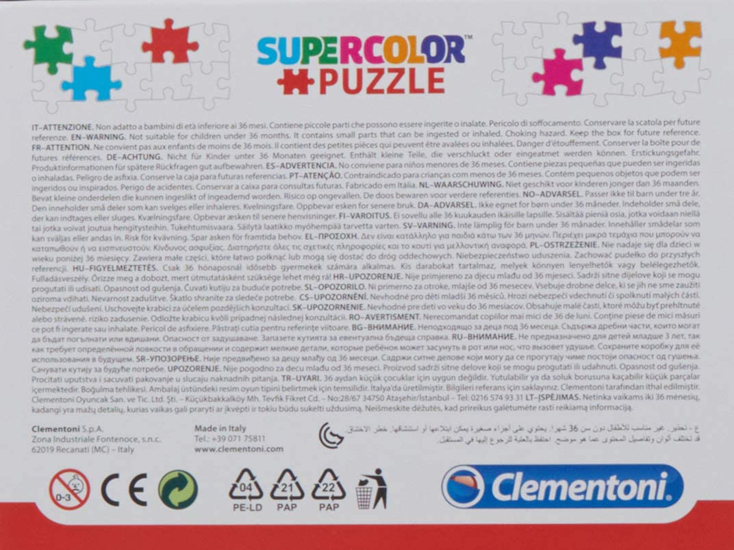 Clementoni 20251, Disney Frozen Supercolor Puzzle für Kinder – 2 x 30 Teile, ab 3 Jahren
