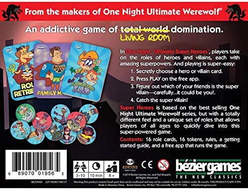 Bezier Games - One Night Ultimate Super Heroes - Board Game
