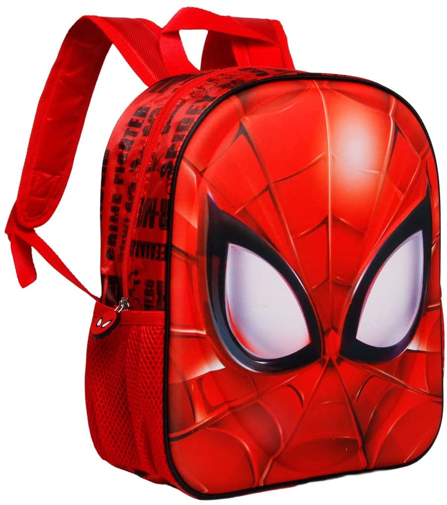 Spiderman Face-Small 3D Backpack, Red