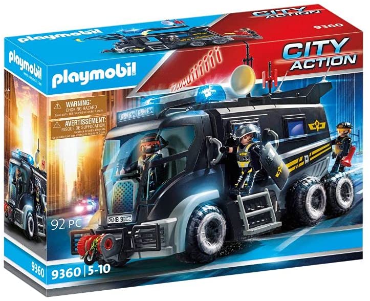 Playmobil City Action 9360 Camion Swat avec effets lumineux et sonores pour enfants