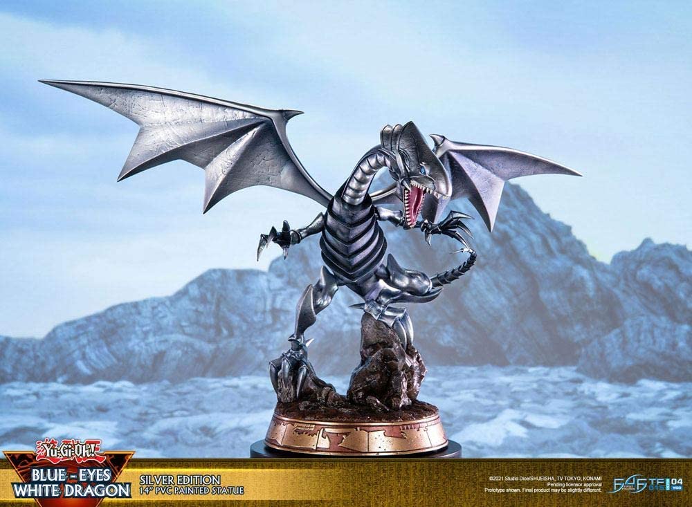 YU-GI-OH! - Blauäugiger weißer Drache Silver Edition - Statue '35x56x33'