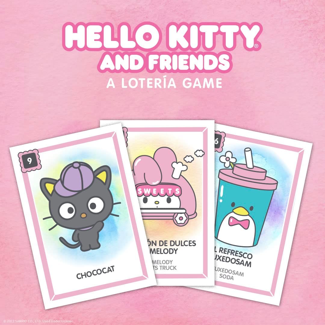 Hello Kitty® and Friends Loteria|Traditionelles Loteria Mexicana-Glücksspiel|Spiel im Bingo-Stil mit individueller Grafik und Illustrationen von Hello Kitty|Inspiriert von spanischen Wörtern und mexikanischer Kultur