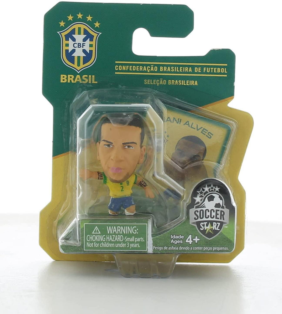 SoccerStarz Brazil International Figure Blister Pack Featuring Dani Alves in Home Kit - Yachew