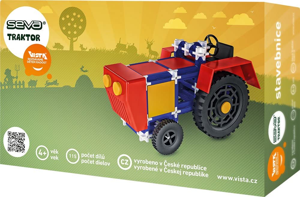 Vista Vista0301-5 Ensemble de construction de tracteur SEVA 115 pièces, multicolore