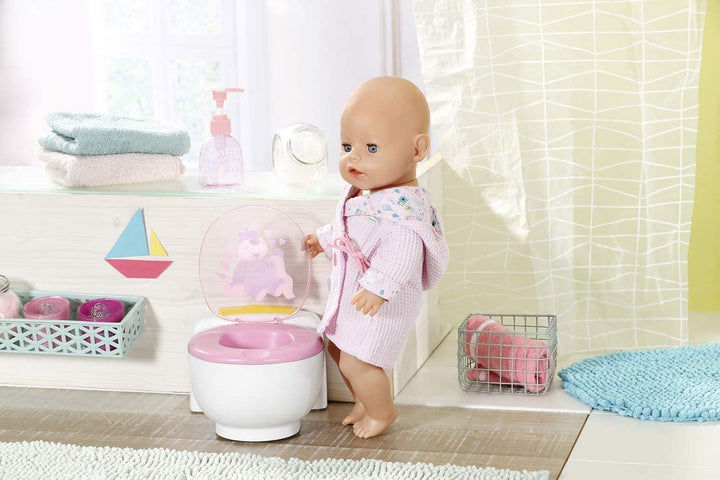 BABY born Bath Poo-Poo Toilette – echte Soundeffekte – für kleine Hände – Regenbogen-Glitzer-Poo – 43 cm – ab 3 Jahren