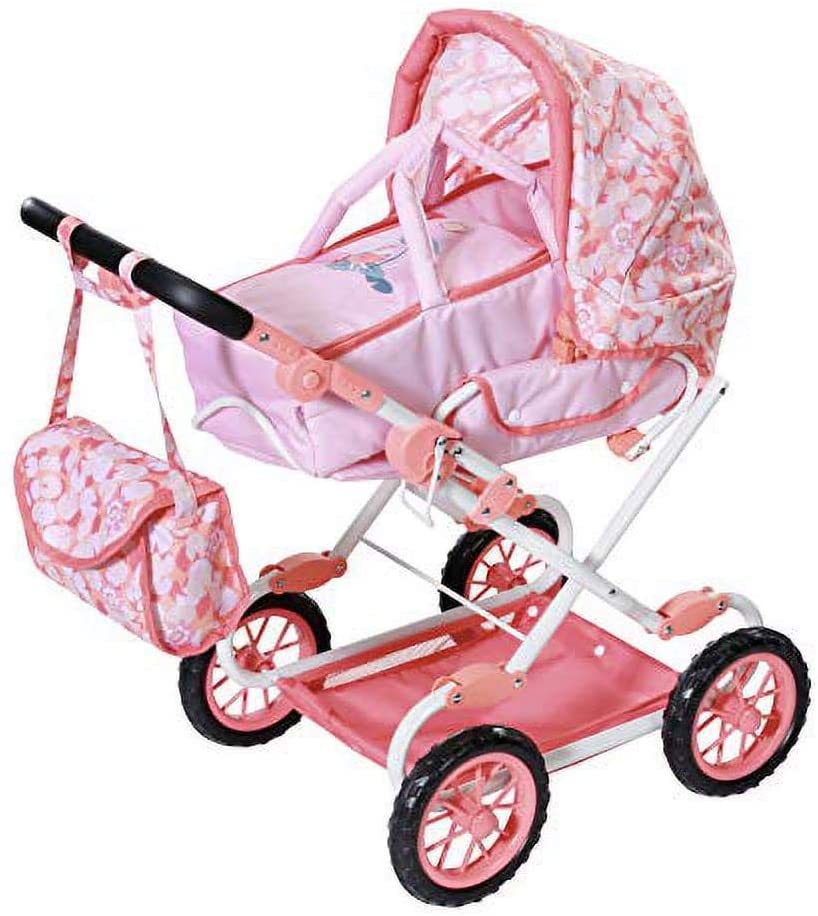 Zapf Creation Baby Annabell Deluxe kinderwagen voor 43 cm pop Gemakkelijk voor kleine handen, creatief spelen bevordert empathie en sociale vaardigheden