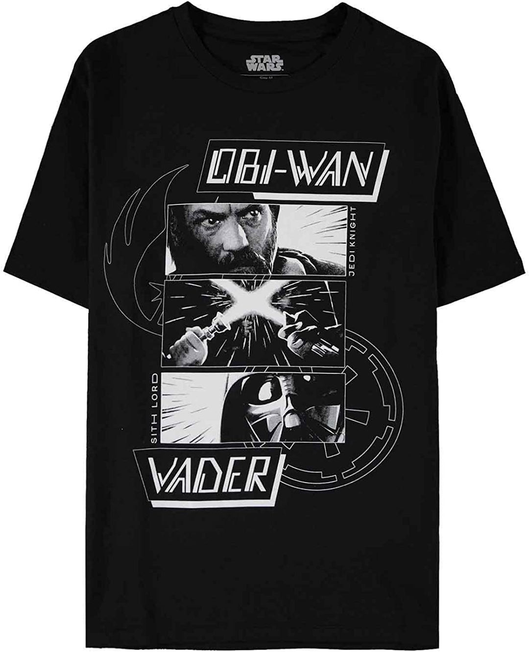 Obi-Wan Kenobi Men's Boys' Regular Fit Short-Sleeved T-Shirt, black, L