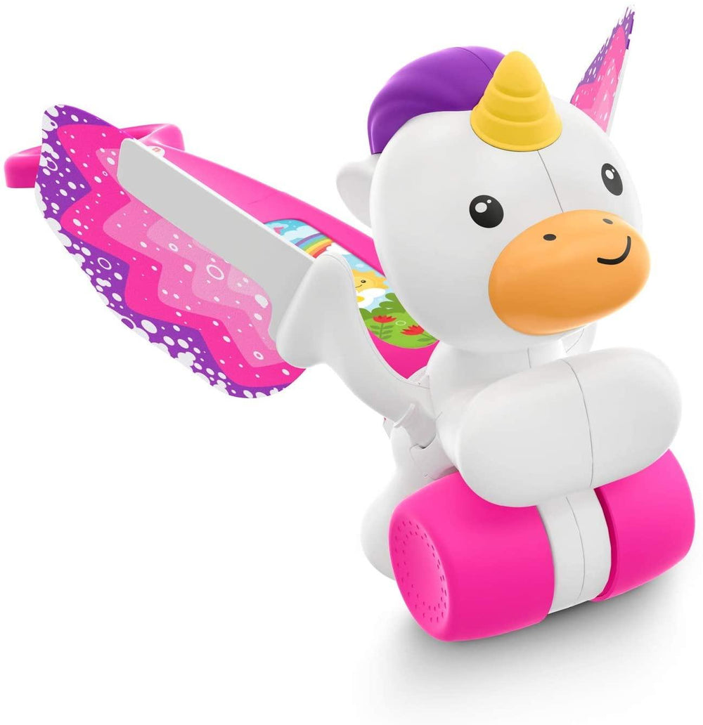 Fisher Price GCV72 Push & Flutter Unicorn Pink Push Toy for Baby Multicoloured - Yachew