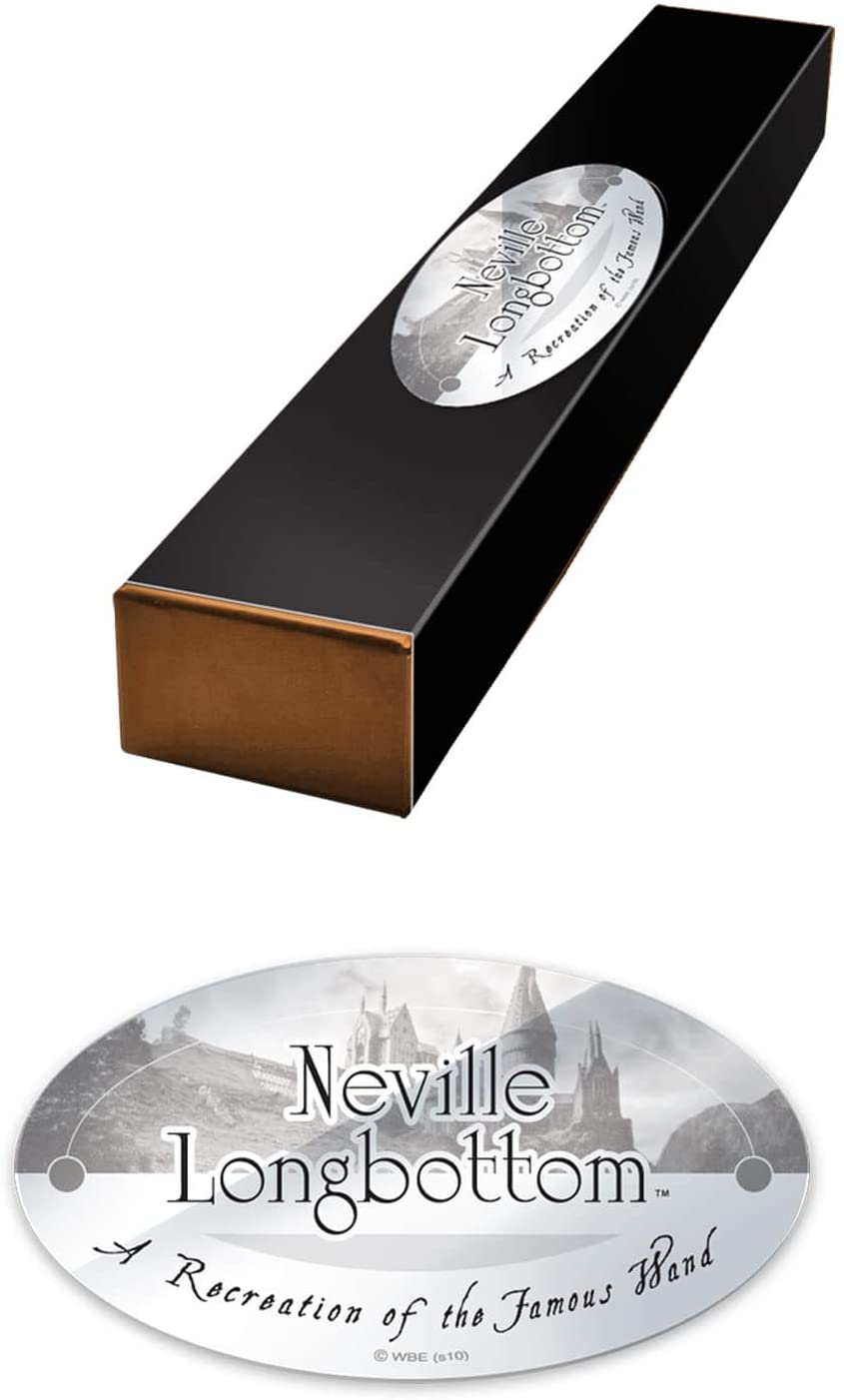 The Noble Collection - Bacchetta del personaggio di Neville Paciock Bacchetta del mondo dei maghi da 13 pollici (34 cm) con targhetta con nome