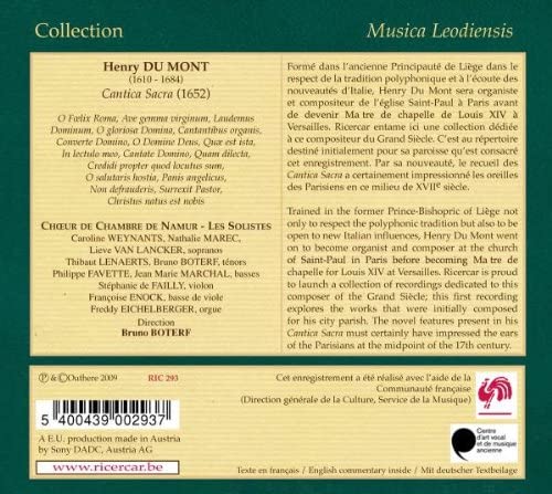 Henri Du Mont: Cantica Sacra [Audio-CD]