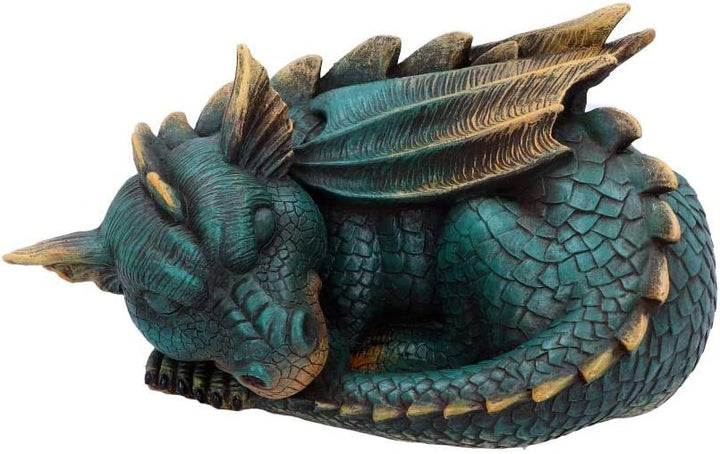 Nemesis Now Dozing Dragon Figurine 22.8cm, Resin, Green, One Size