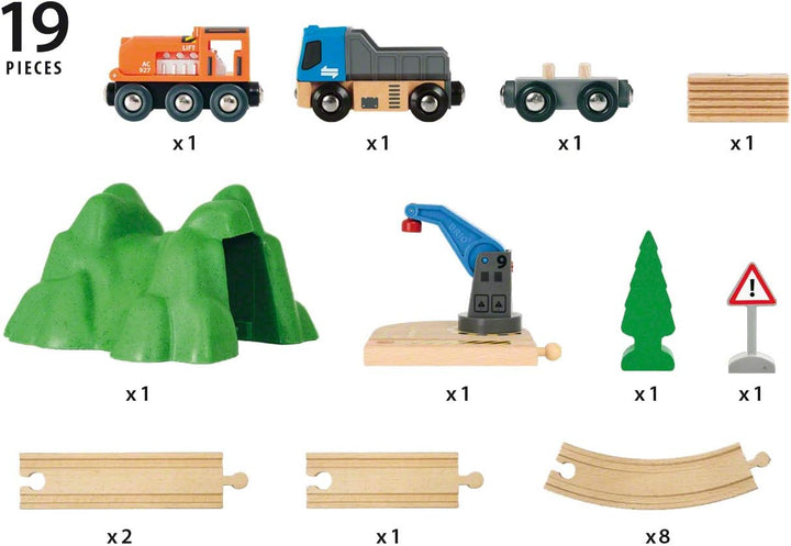 BRIO World Starter Lift &amp; Load Train Set A für Kinder ab 3 Jahren – kompatibel mit allen BRIO Railway Sets und Zubehör