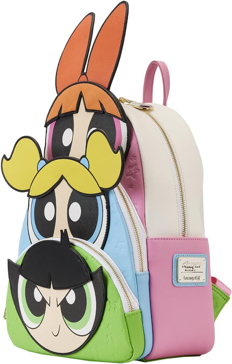 Powerpuff Girls Mini-Rucksack mit drei Taschen, Weiß, Einheitsgröße