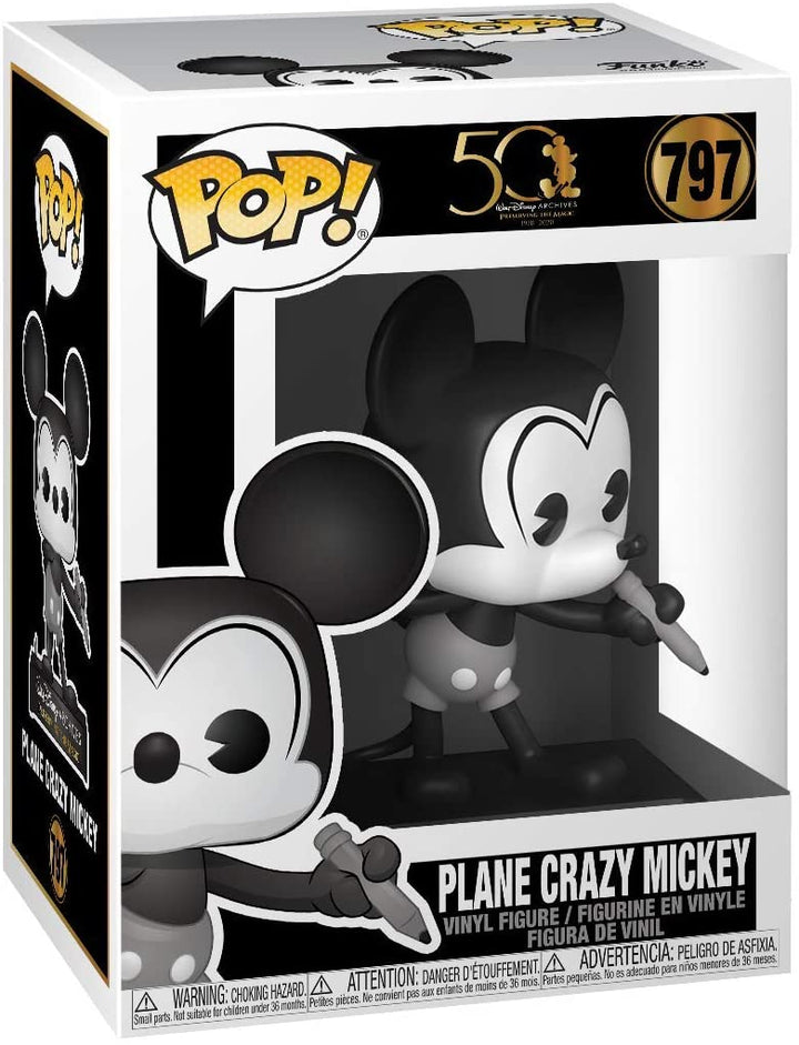 50 archivos de Walt Disney que presentan el avión mágico Crazy Mickey Funko 49889 Pop! Vinilo n. ° 797