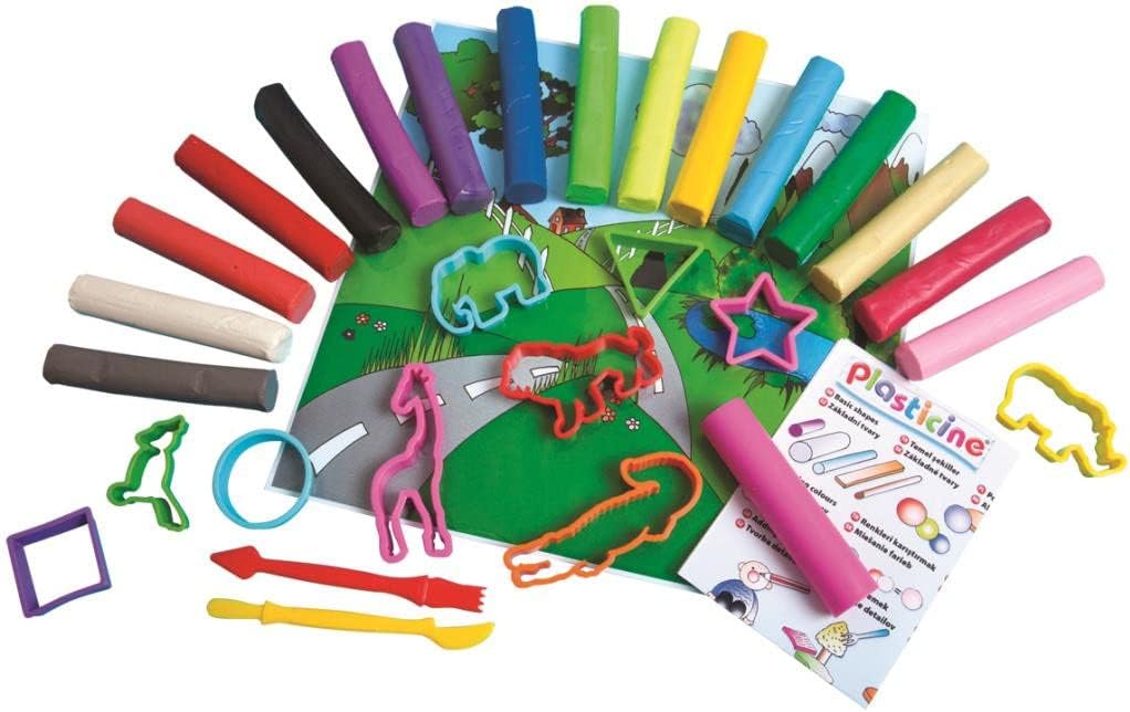 Plasticine Uber Tubes Modeling Clay - 16 Different colours included