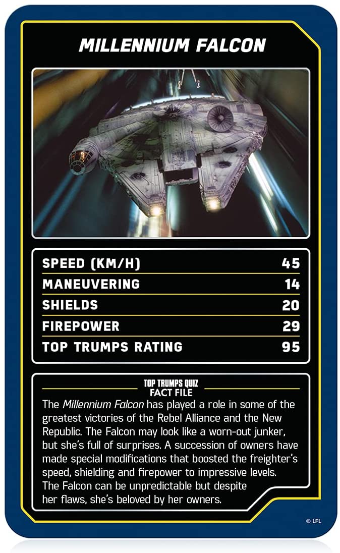 Star Wars Starships Top Trumps Specials Card Game