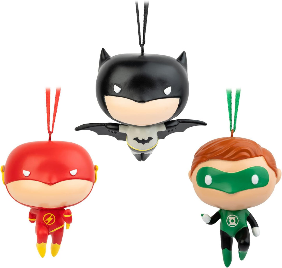 DC Comics Christmas Ornaments | Set Of 3 - Batman, Flash & Green Lantern