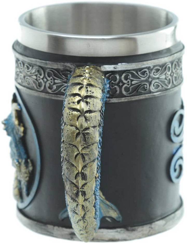 Puckator 1 x Decorative Dark Legends Dragon Tankard, Resin, Mixed, Height 11cm Width 13.5cm Depth 9cm