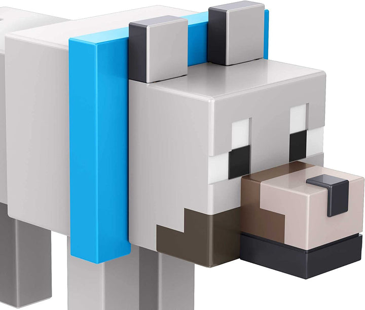 Minecraft Build Wolf Actionfigur, 3,25 Zoll, mit 1 Build-a-Portal-Teil und 1 Zubehör