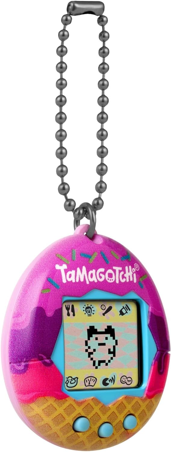 TAMAGOTCHI Original Bandai Tamagotchi Eiscremeschale mit Kette – Das Original