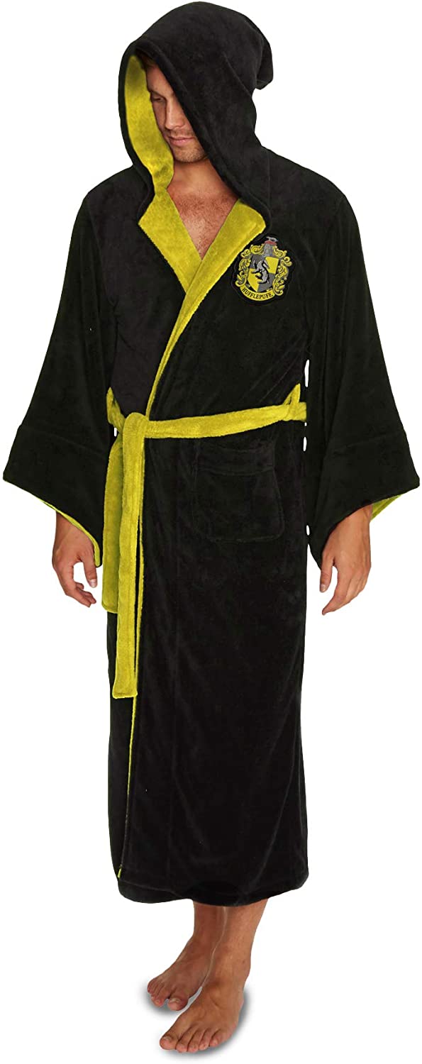 Groovy Hufflepuff Harry Potter Kapuzenbademantel, Polyester, Schwarz, Einheitsgröße