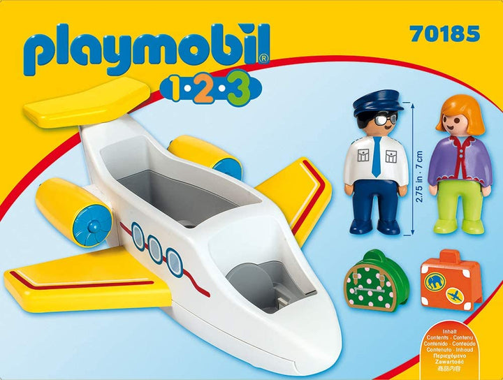 Playmobil 70185 1.2.3 Avión con pasajero para niños mayores de 18 meses