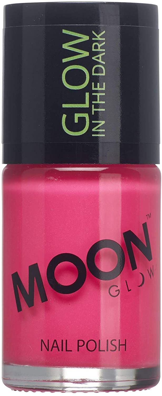 Moon Glow - Glow in the Dark Nail Varnish 14ml Pink – Phosphorescent - Charge to glow