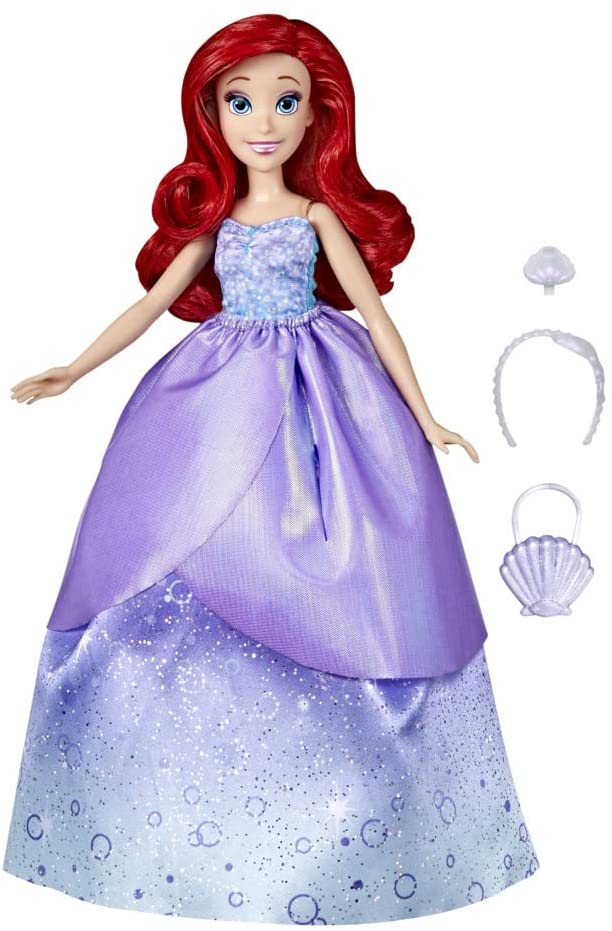 Hasbro Disney Princess F4624 Lebenspuppe „Disney Princesses“, Modell Ariel, 10 Outfits
