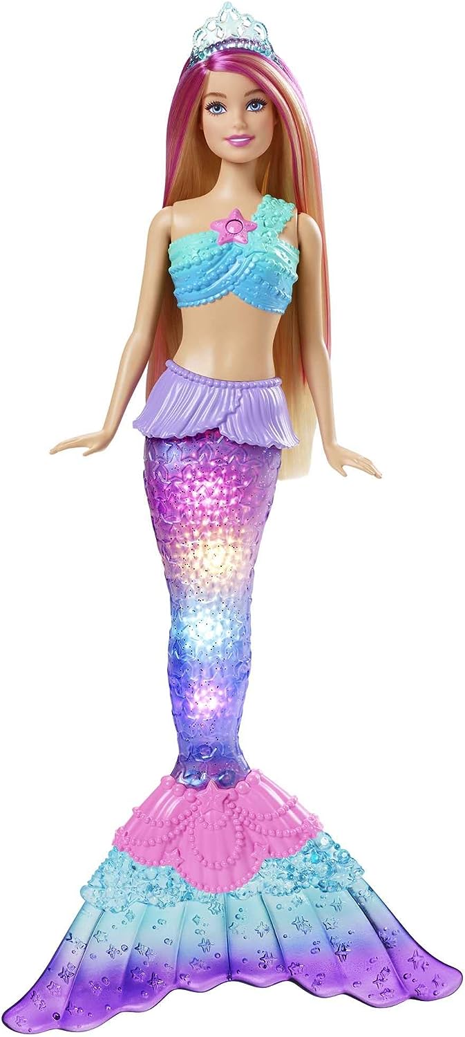 Barbie Dreamtopia Twinkle Lights Meerjungfrau-Puppe mit Leuchtfunktion, 3 bis 7 Jahre
