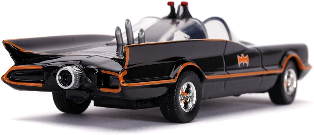 Jada 253213002 1966 klassisches Batmobil-Spielzeugauto aus Druckguss, inklusive Batman-Figur, Maßstab 1:32, schwarz, Einheitsgröße