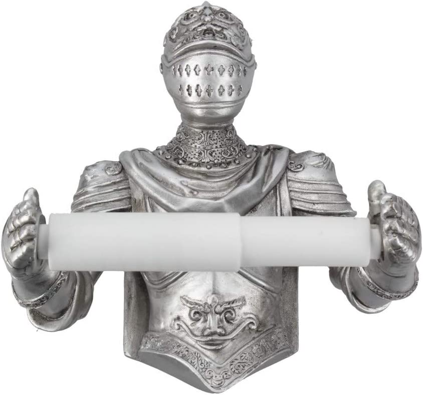 Nemesis Now Brave Knight Toilettenpapierhalter 24 cm Silber