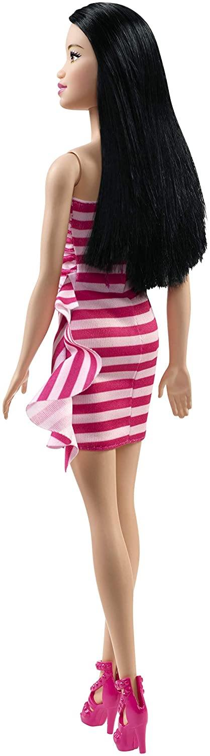 Barbie Glitz Doll Pink Striped Dress - Yachew