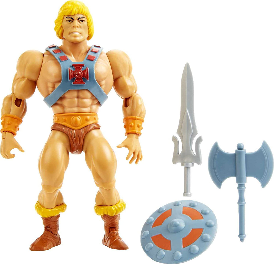 Masters of the Universe HGH44 Origins He-Man Action Figure, Battle Character for Storytelling Play and Display, Gift for 6 to 10 Year Olds and Adult Collectors, Multicolor, 15.0 cm*4.0 cm*10.0 cm