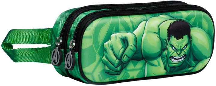 Hulk Destroy-3D Double Pencil Case, Green