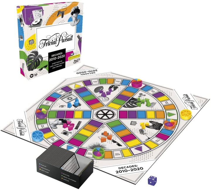 Hasbro Gaming Trivial Pursuit Decades 2010 to 2020 Board Game for Adults and Tee
