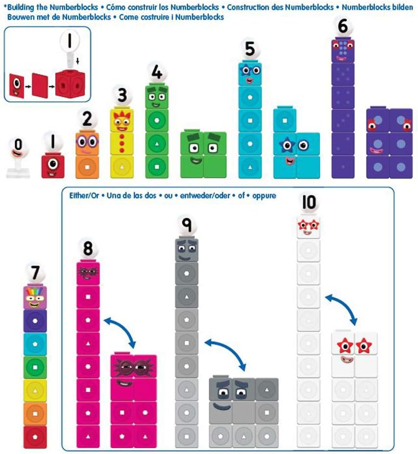 Learning Resources LSP0949-UK MathLink Cubes Numberblocks 1-10 Aktivitätsset, Mathe-Lernen für frühe Jahre, Bauen, Lernen und Spielen im Klassenzimmer und zu Hause.