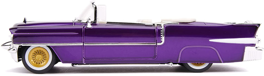 Jada Toys 253255011 1956 Presley Cadillac Eldorado Die-cast Toy Car, Doors, Trunk & Bonnet Open, Includes Elvis Figure, 1:24 Scale Purple