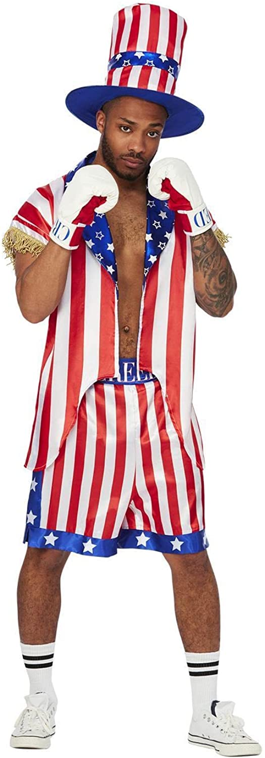Smiffys Offiziell lizenziertes Rocky Apollo Creed-Kostüm für Herren. Smiffys Offiziell lizenziertes Rocky Apollo Creed-Kostüm