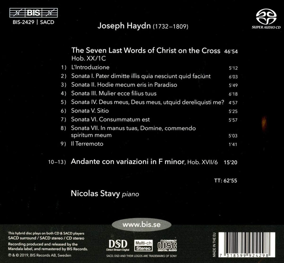 Nicolas Stavy - Haydn: Seven Last Words [Nicolas Stavy] [Bis: BIS2429] [Audio CD]