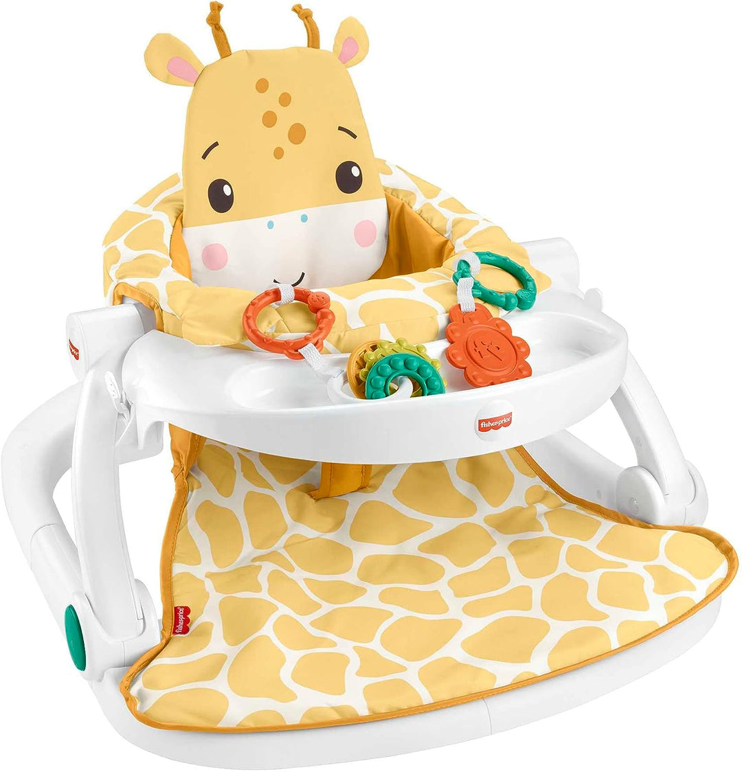 ?Fisher-Price Tragbarer Babystuhl mit Snack-Tablett, BPA-freiem Beißring und Klapper