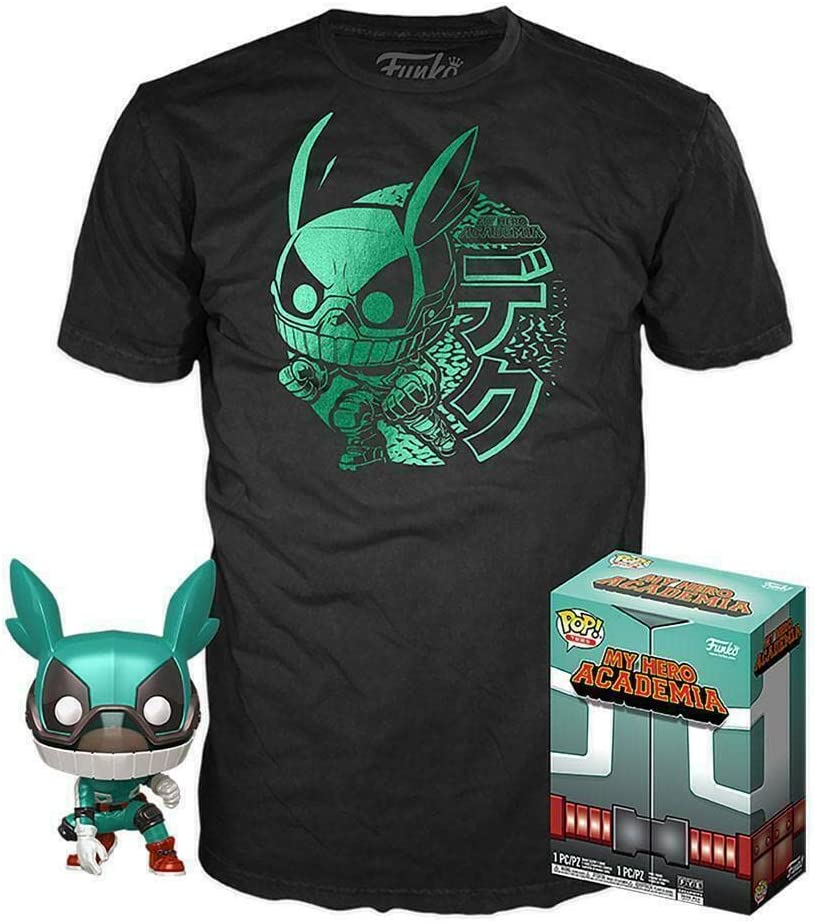 Funko Pop Deku mit Helm My Hero Academia Tee Box Pop T-Shirt (XL)