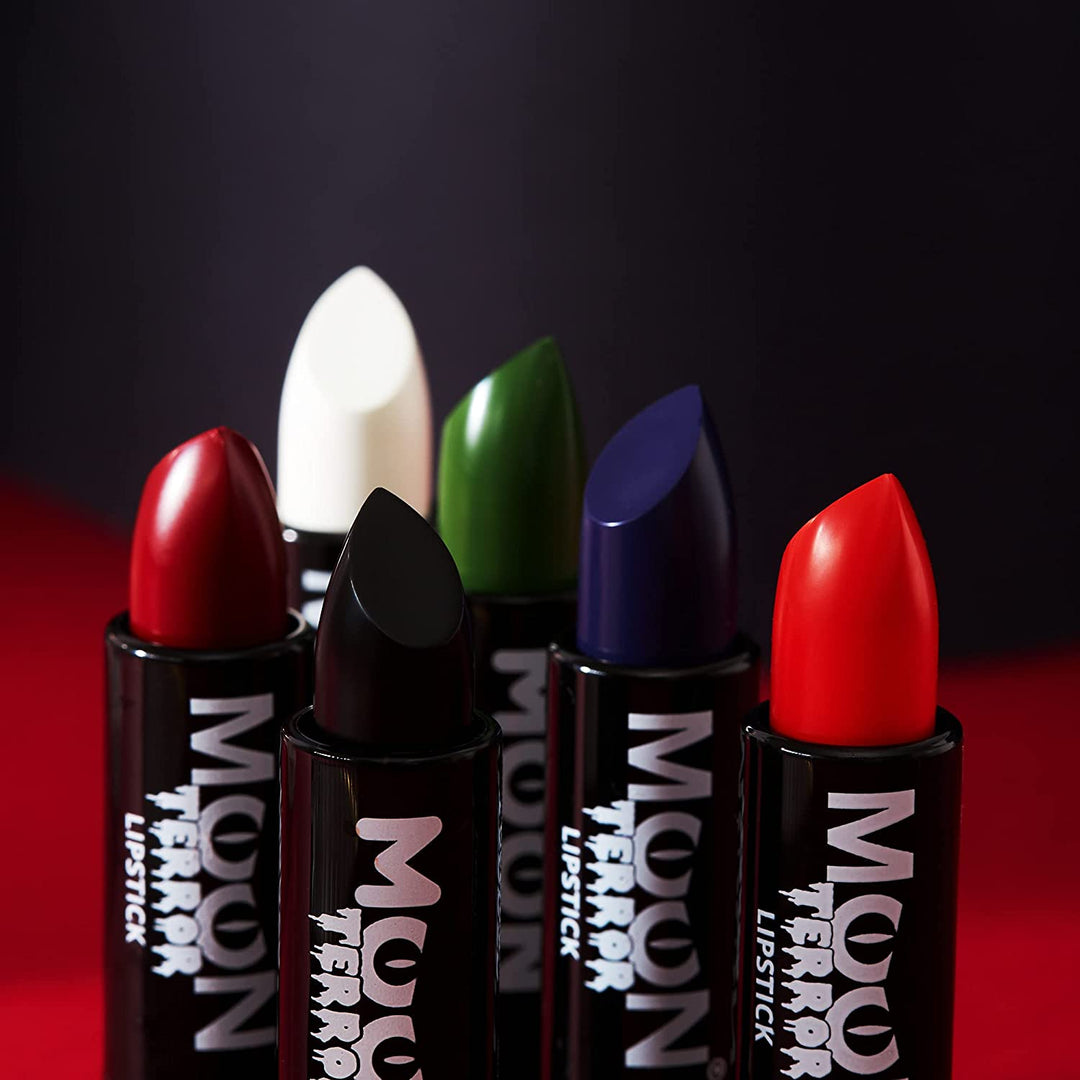 Moon Terror - Halloween Lipstick makeup - 5g - Easily create spooky designs like a pro! Perfect for vampire, ghost, skeleton, witch, pumpkin, monster etc - Midnight Black