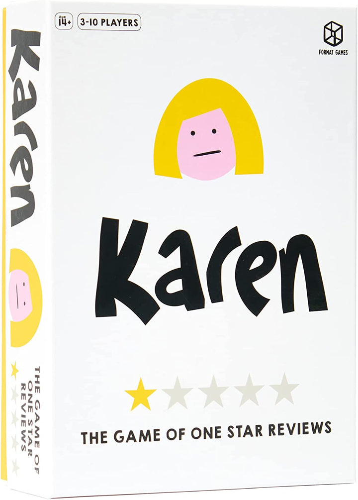 Karen Partyspiel | Spiel basierend auf One Star Review | Ab 14 Jahren | 3-10 Spieler | 30-
