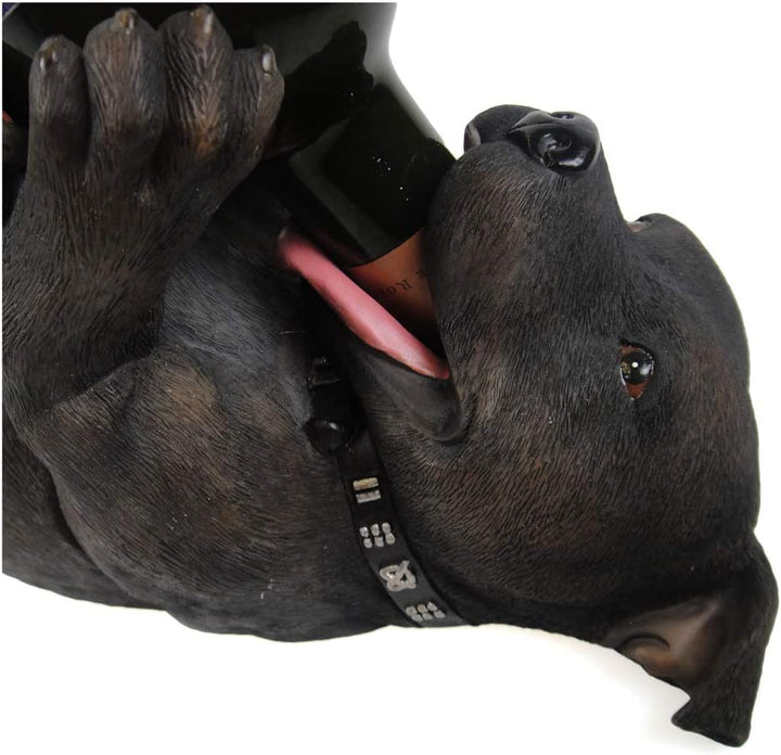 Nemesis Now Guzzlers Staffordshire Bull Terrier Wine Bottle Holder 20cm Black