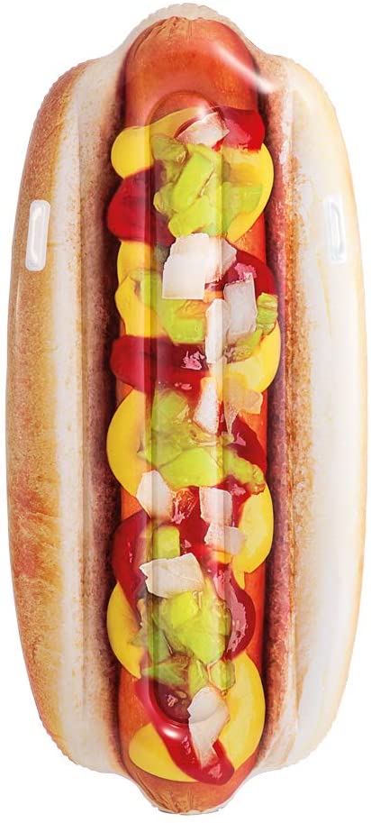 Intex Inflatable Giant Hotdog Lounger - Fun Pool Float for Ages 15+