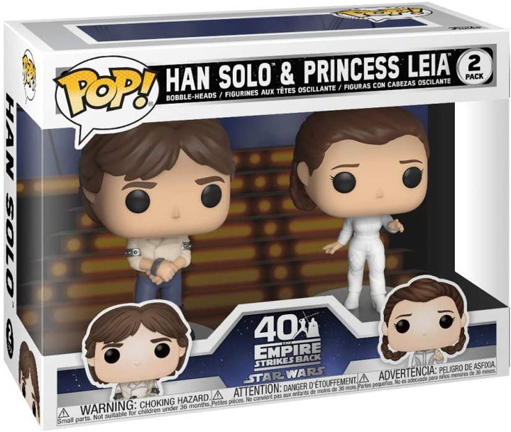 40 El Imperio Contraataca Star Wars Han Solo y la Princesa Leia Funko 46770 Pop! Vinilo