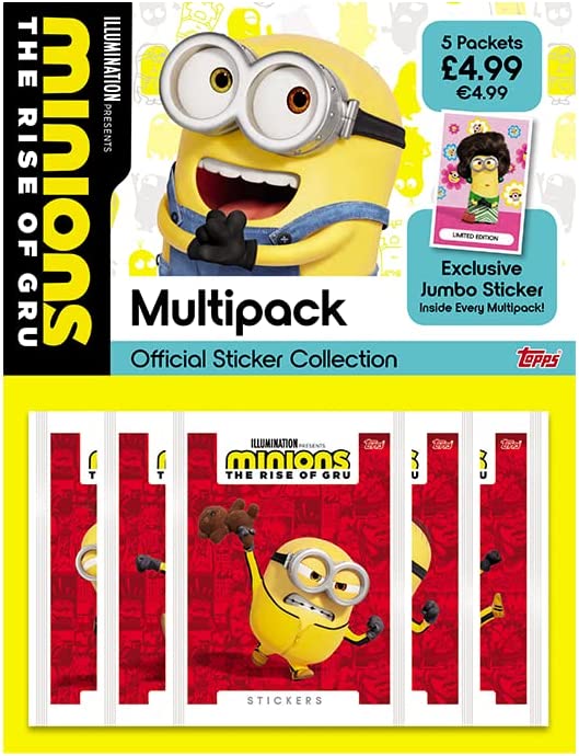 Topps - Minions The Rise of Gru Sticker Collection - Sticker Multipack - 30 Fun