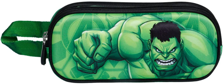 Hulk Destroy-3D Double Pencil Case, Green